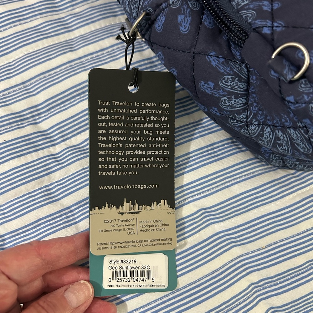 Travelon Anti-Theft Boho Backpack ~ Blue ~ BNNU - Picture 10 of 11